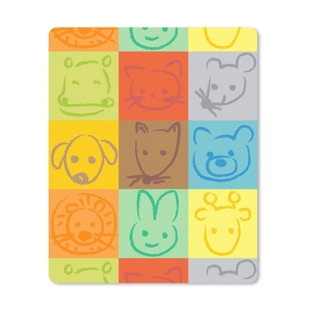 MuchoWow Mauspad Mousepad Tiere - Muster - Kinder - Regenbogen 30x40 cm - Mousepads - Maus Mat - Pad - Mausunterlage - Mausmatten