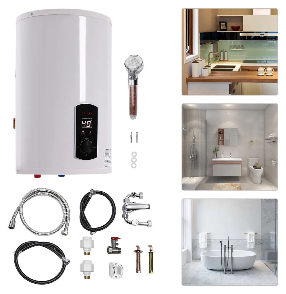 Chauffe-eau électrique 30L 2000W Blanc - Ballon d'eau chaude compact - 2