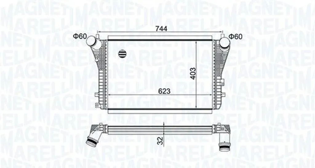 Échangeur de chaleur Magneti Marelli 351319204050 Intercooler Turbo