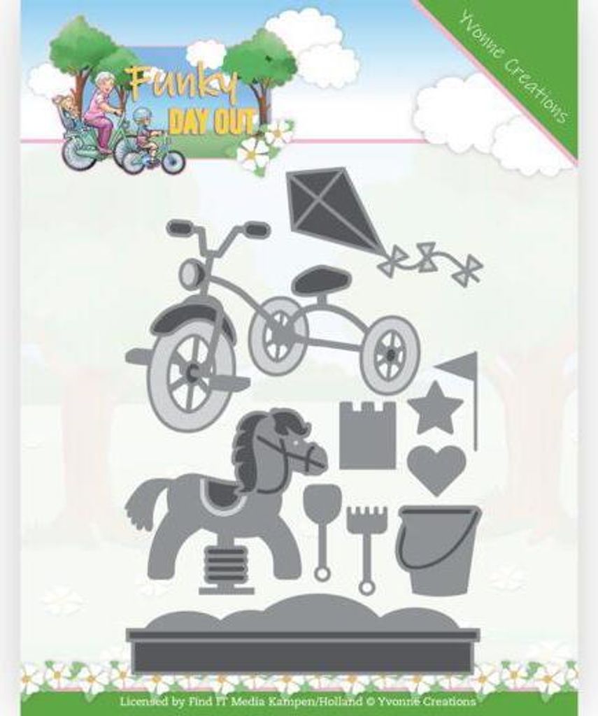 Stanzschablone - Yvonne Creations - Funky Day Out - Spielplatz