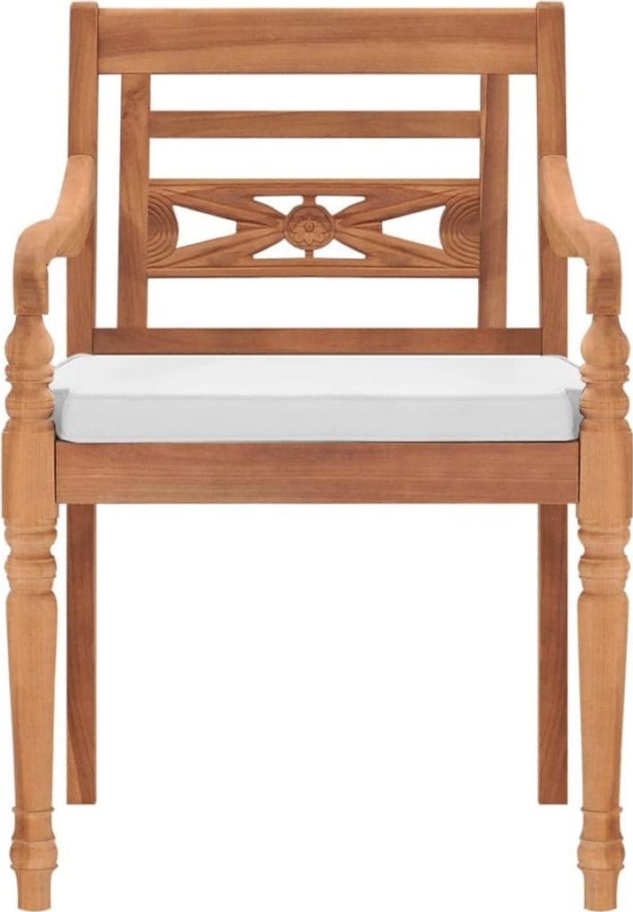 " "Outdoor-Stuhl/Picknickstuhl - Batavia-Stühle 2er Set - Gartensessel - mit Polstern Massivholz Teak - 55x51,5x84 cm NeuMöbel 9688738