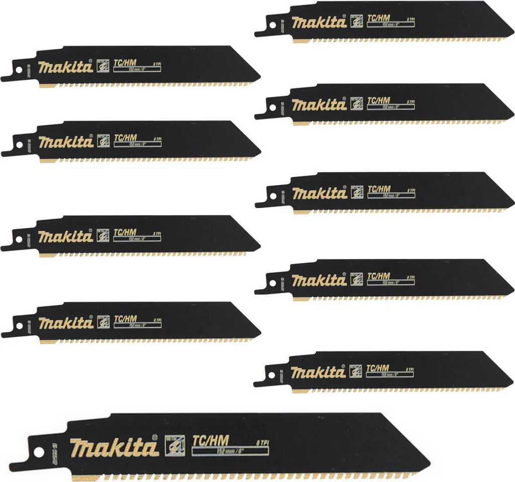 Lot de 10 lames de scie récipro Makita 152mm pour découpe de l'acier