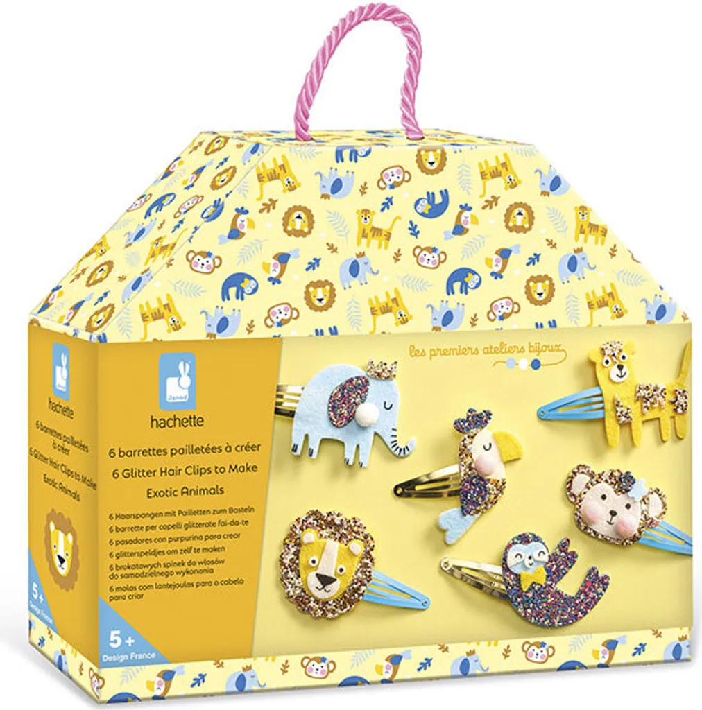 Accessori Capelli Bambina Janod Glitter Animals | Set DIY Esotico
