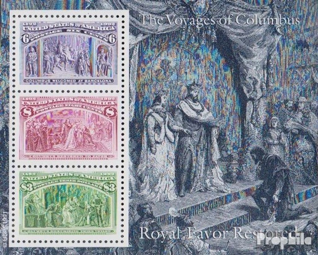 Briefmarken USA 1992 Mi Block28 postfrisch Entdeckung Amerikas