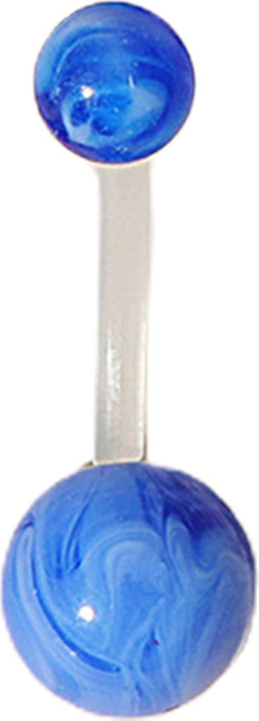 Bauchnabelring, transparenter Stab, Kunstmarmor, Nabelpiercing, Bauchnabelpiercing, Schmuck für Party-Blau