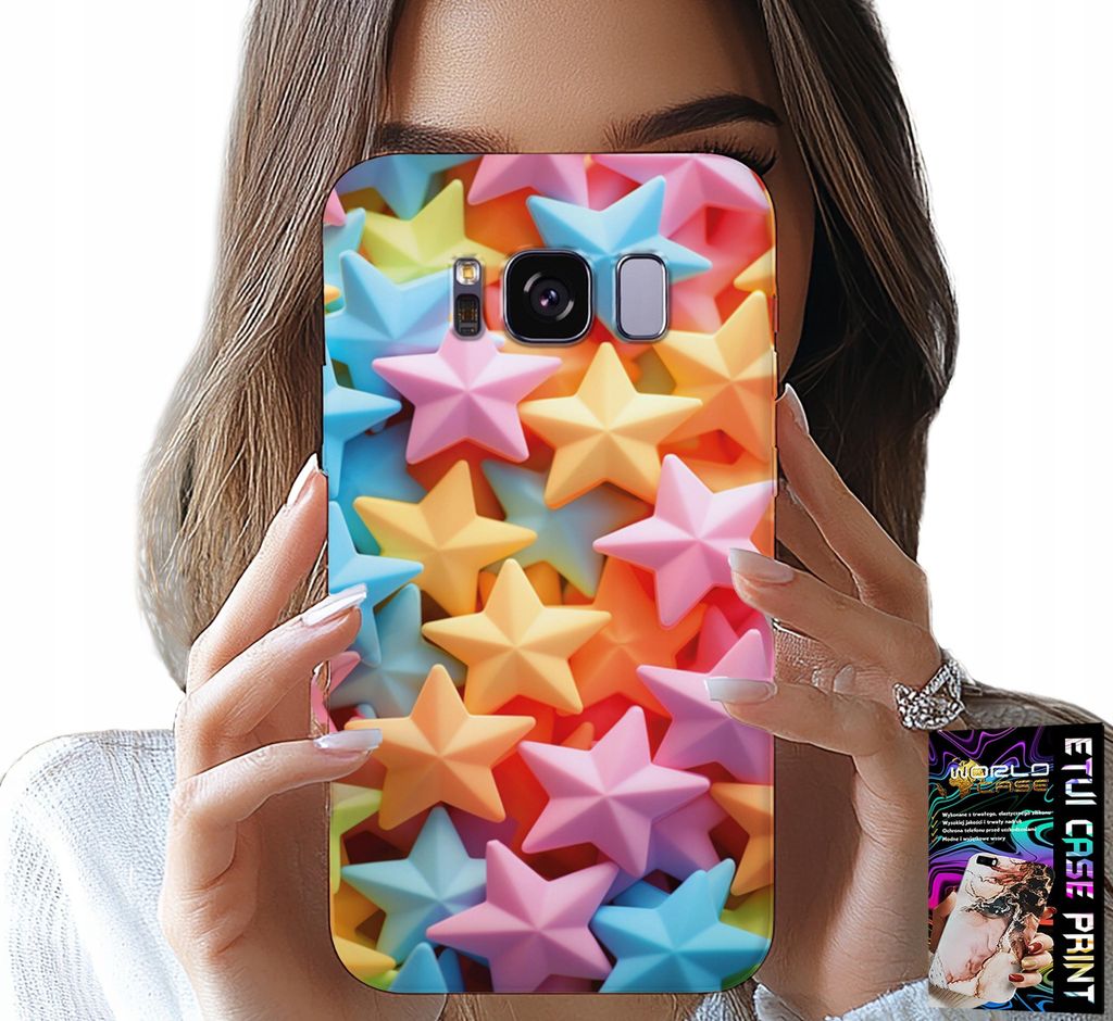 Hülle Für Samsung Galaxy S8 - Farbige Sterne Hülle + Folie