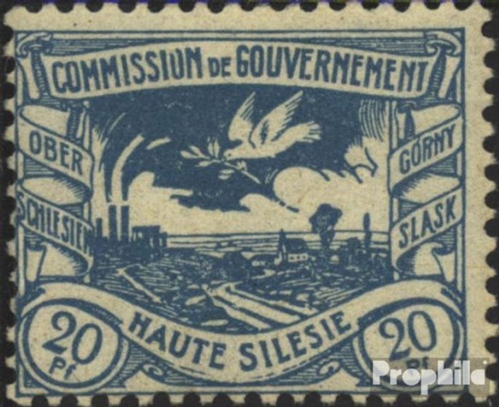 Briefmarken Oberschlesien 1920 Mi 18 mit Falz Schlesische Hüttenwerke