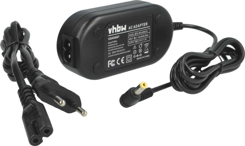 vhbw Netzteil Ersatz für Panasonic VSK0697, VSK0733, VSK-0733, VSK-0697 für Kamera, Digitalkamera, 2m