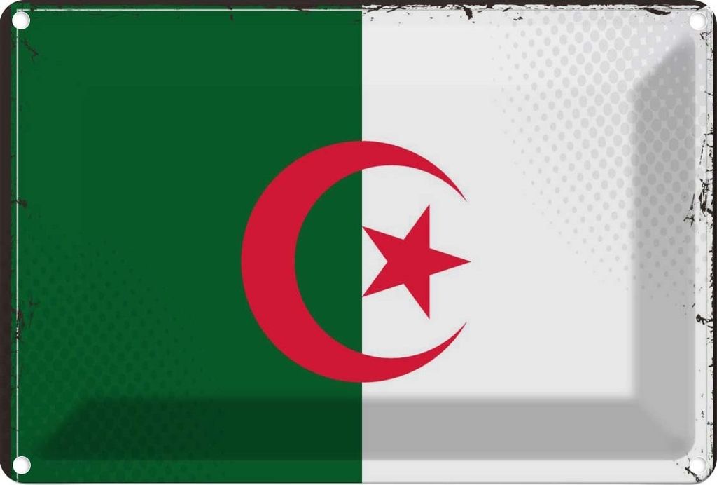 vianmo Blechschild 20x30 cm Algeriens Algeria Flagge Fahne Wappen
