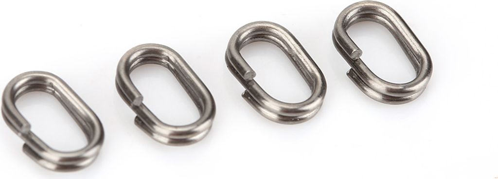100 Angelsplitringe, Edelstahl, oval, 5x8 mm, für Kunstköder & Hakenverbindung