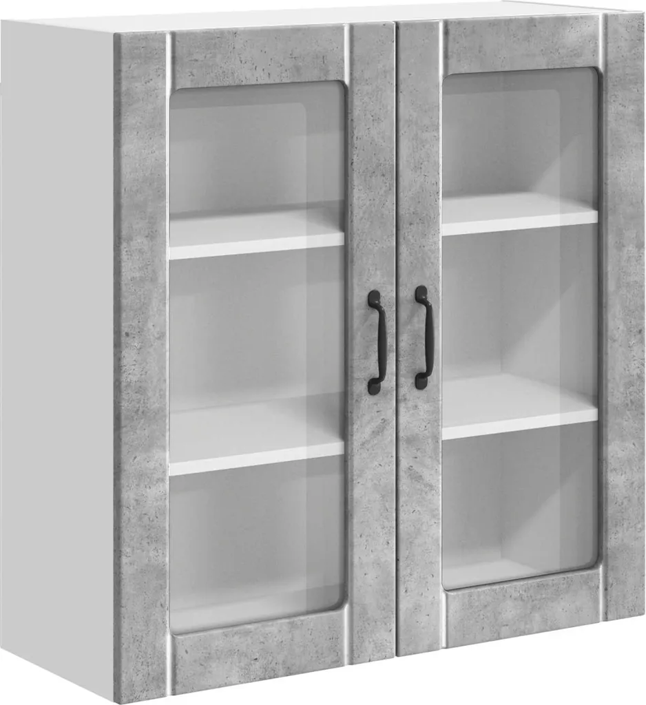 Mobiletto da cucina grigio cemento 80 x 31 x 80 cm materiale a base di legno