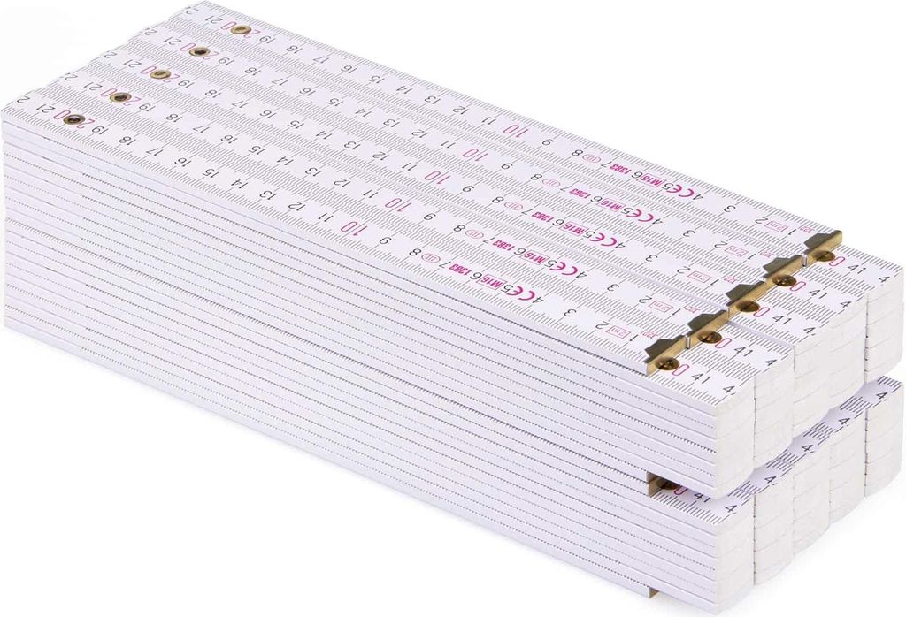 Metrie | Block-52 skládací metr, bílý, 2 m | 10 ks Obrázek produktu 