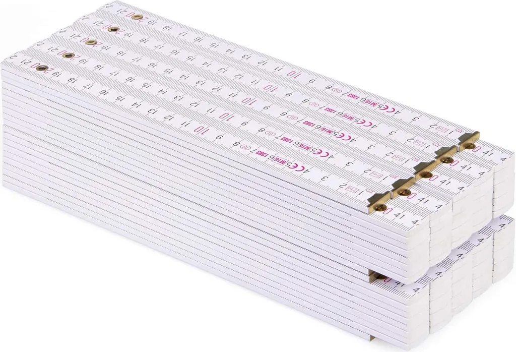 Mètre pliant 2m Metrie Block-72 blanc : fini les erreurs de mesure x50