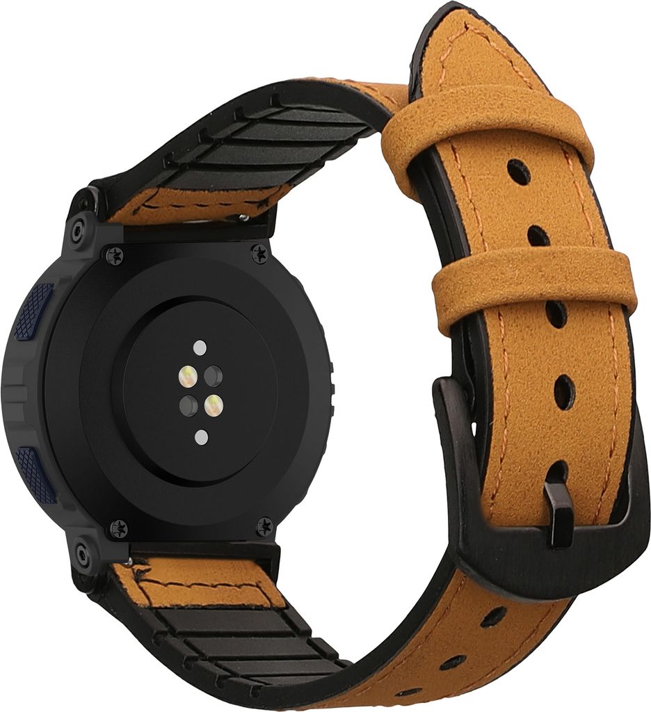 kwmobile Kunstleder Ersatzarmband kompatibel mit Amazfit Active Edge (A2212) Armband - Sportarmband aus Kunstleder und Silikon mit Uhrenverschluss