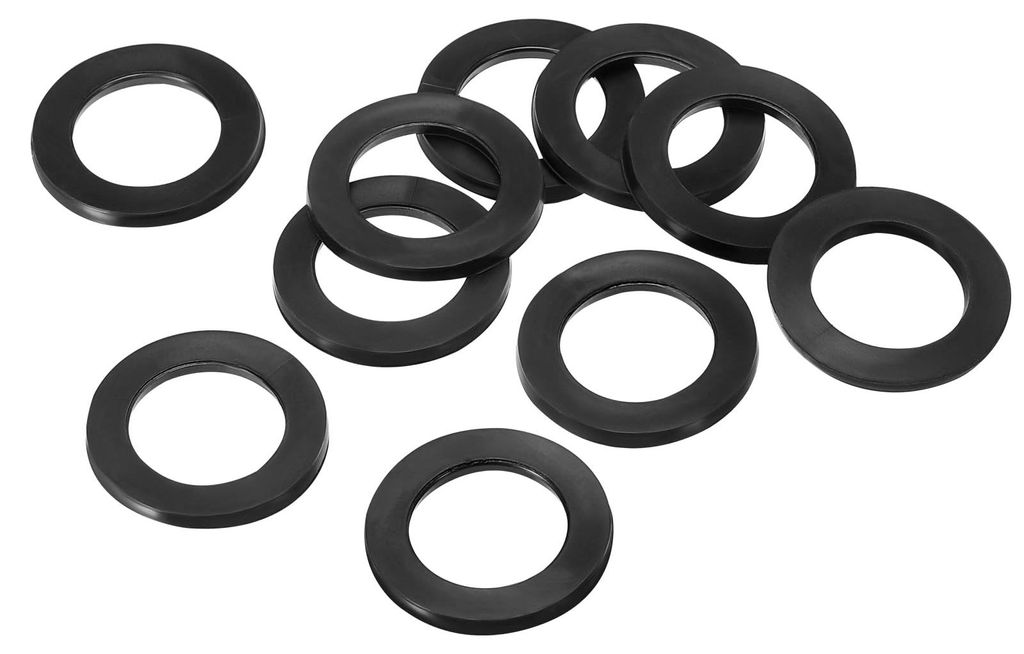 Flache Gummiringe, 24 Stück, 20 mm Innendurchmesser, 30 mm Außendurchmesser, 2,5 mm dick, schwarz