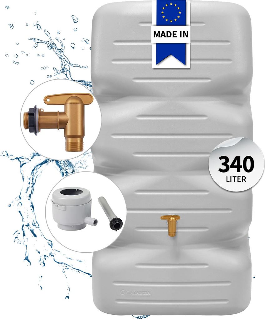GARANTIA Kit Réservoir de jardin  CUBUS 340 L, gris béton Image du produit 