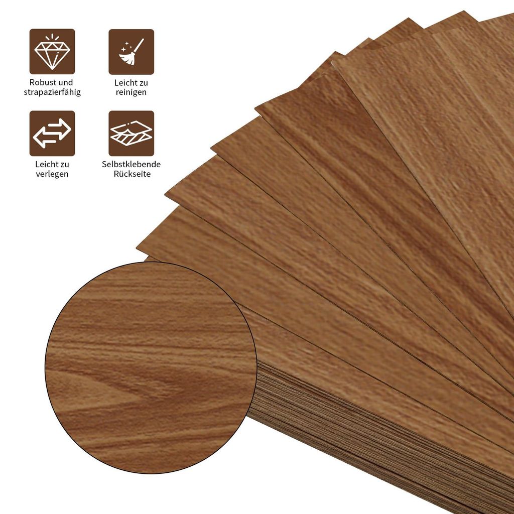 36 Dielen PVC Bodenbelag Vinylboden Selbstklebend Vinyl Produktbild 