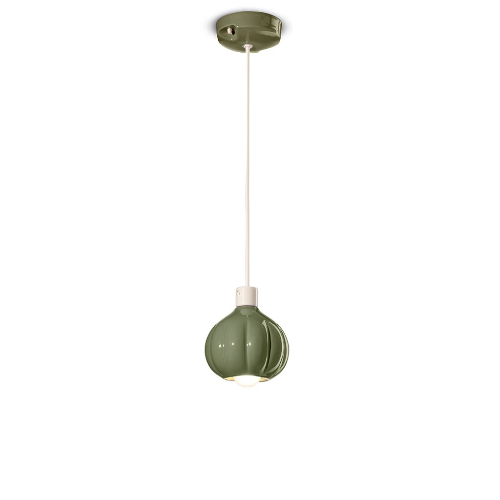 Żyrandol Decò Vintage Afoxe' Aluminium Ceramic Sage Green 1 Zdjęcie produktu 