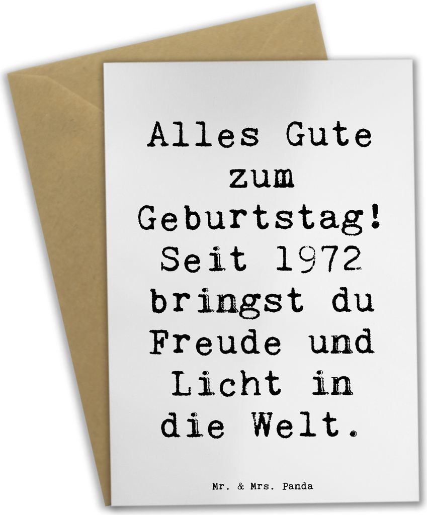 Mr. & Mrs. Panda Grußkarte Spruch 1972 Geburtstag Freude - Produktbild 