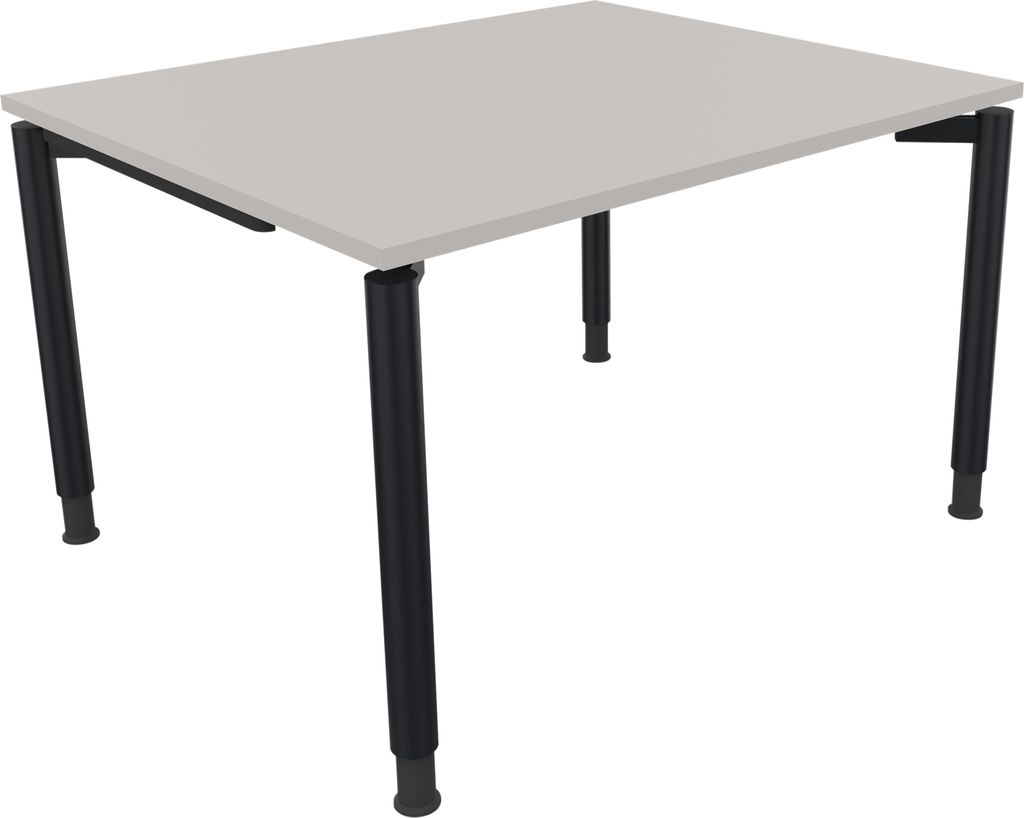 Schreibtisch Vierfuß Rundrohr B1200xT1000xH680-820 an/Lichtgrau