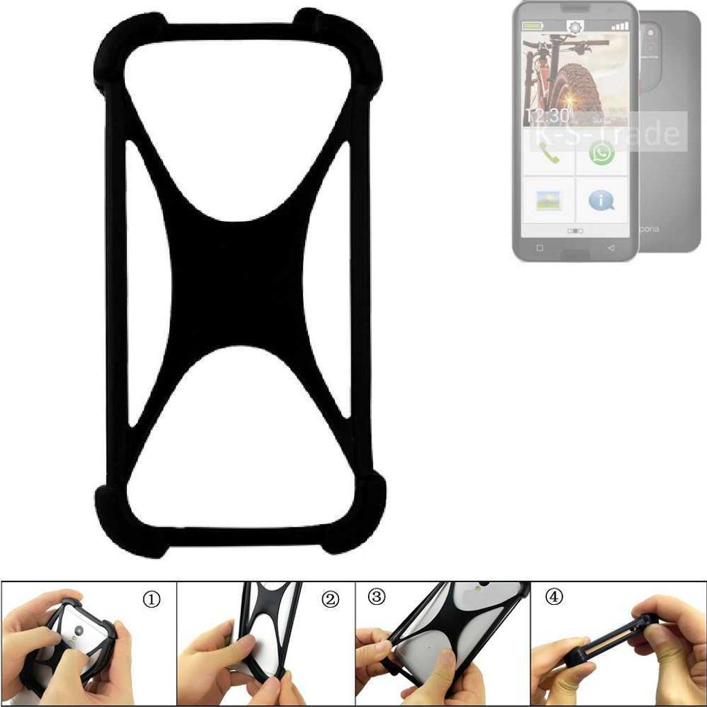 K-S-Trade Handy-Hülle Schutz-Hülle kompatibel mit Emporia smart.5 Silikon Bumper TPU Softcase Smartphone Stoßschutz, schwarz