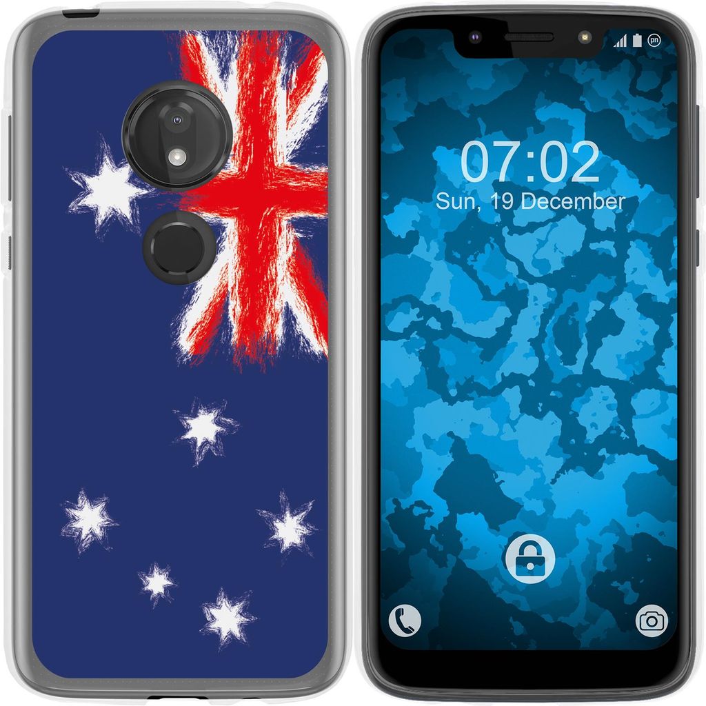 PhoneNatic Case kompatibel mit Motorola Moto G7 Play Silikon-Hülle WM Australien M2
