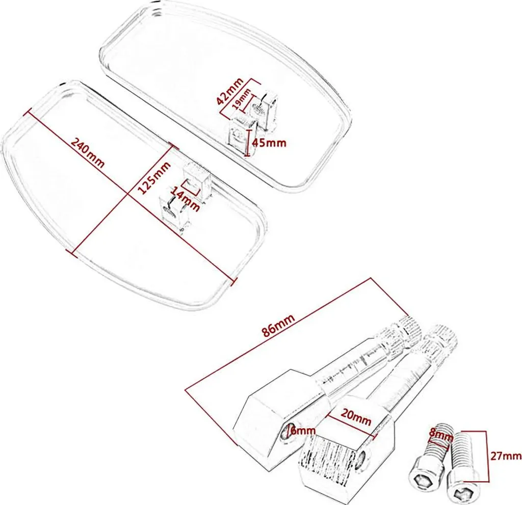 Repose-pieds larges type plateau pour moto Chopper custom avec inserts - 8