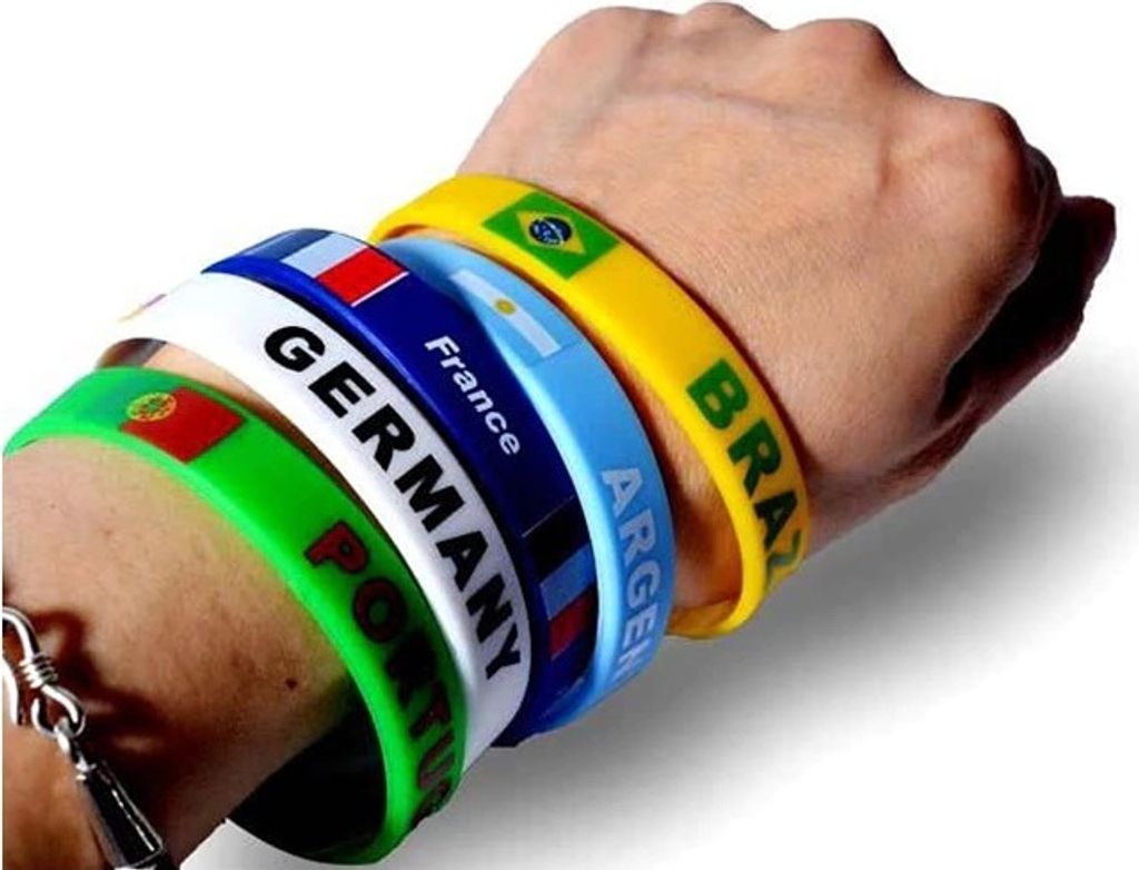5 Stück Land Welt Flagge Logo Sport Silikon Armband Produktbild 