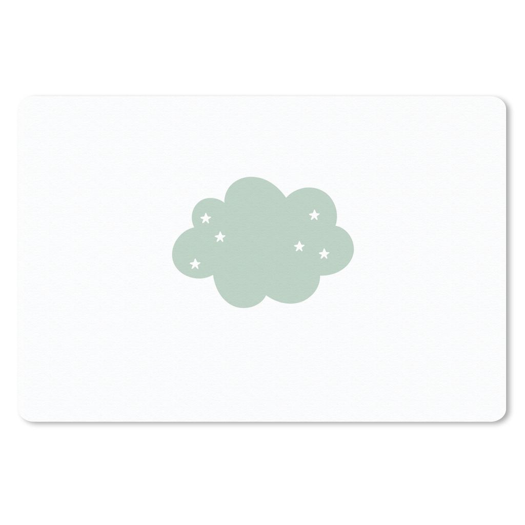 MuchoWow Mauspad Mousepad Wolke - Mädchen - Jungen - Sterne - Pastell - Kind 27x18 cm - Mousepads - Maus Mat - Pad - Mausunterlage - Büroartike...