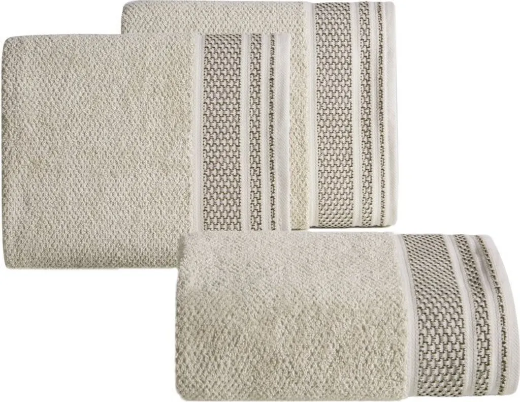 Asciugamano SUZANA in cotone con bordo 70X140 beige