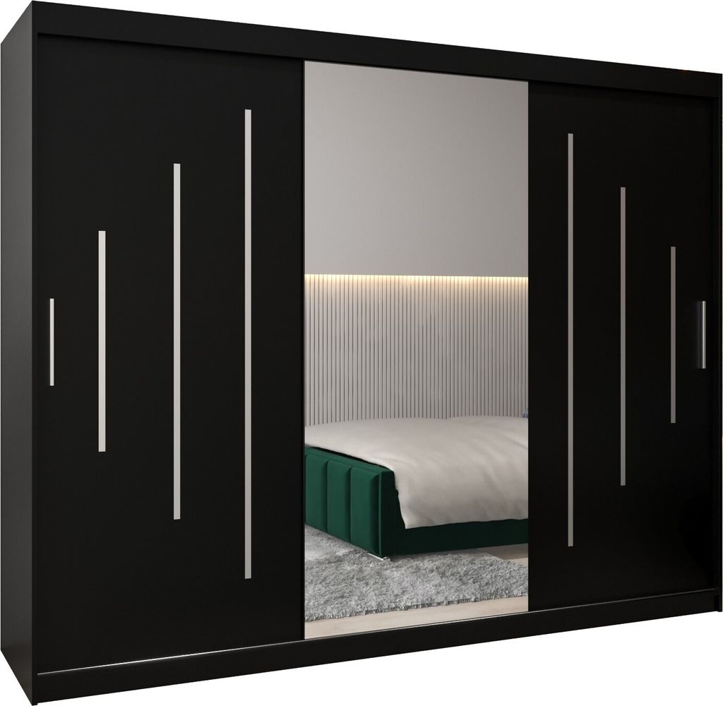 Kleiderschrank, Schiebetürenschrank Schlafzimmer, Schrank mit Spiegel YORK 1 250 cm