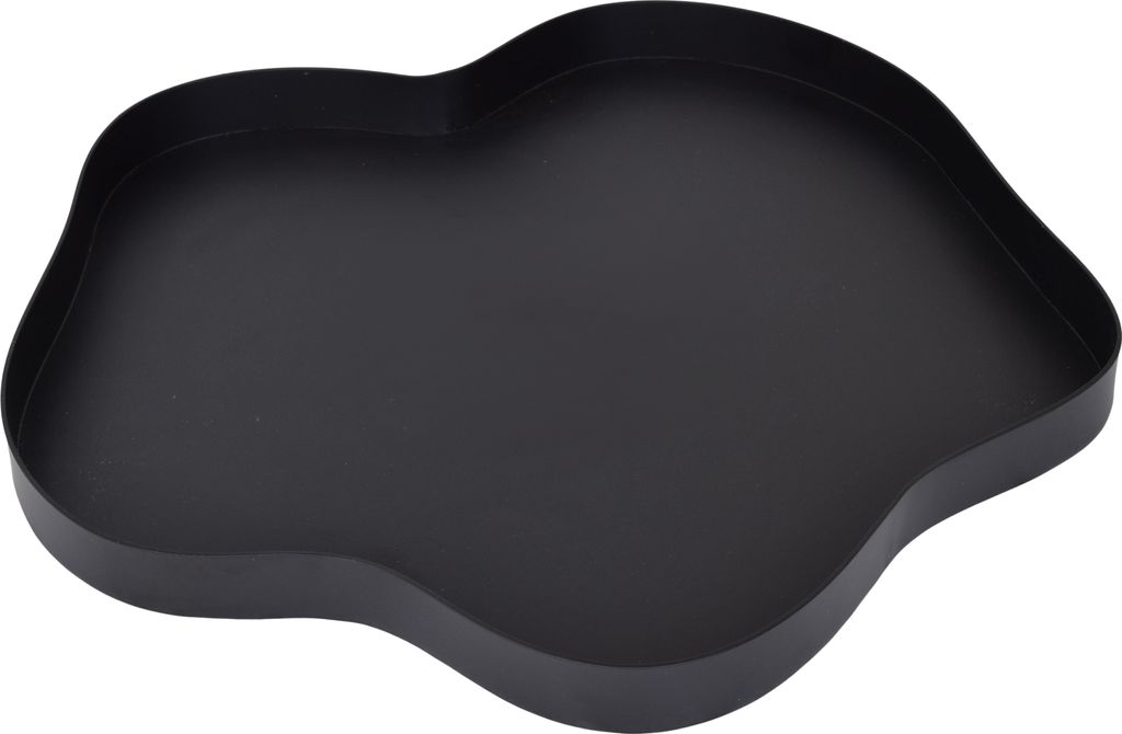LOFT42 Serva Organisches Metalltablett – Schwarz – Ø40 cm
