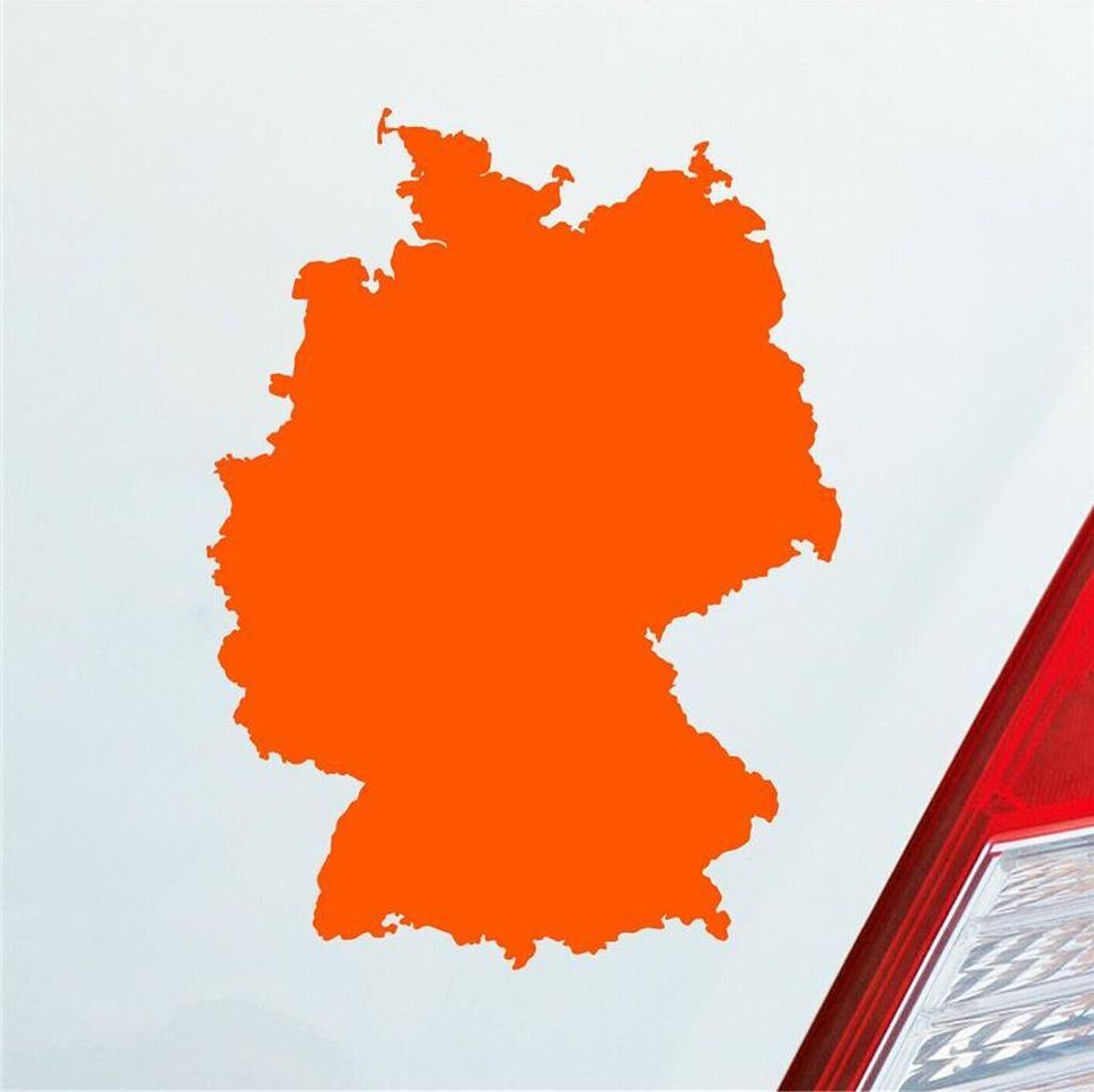 Auto Aufkleber Deutschlandkarte Deutschland Karte Germany 7x10 cm Orange Sticker Heckscheibenaufkleber