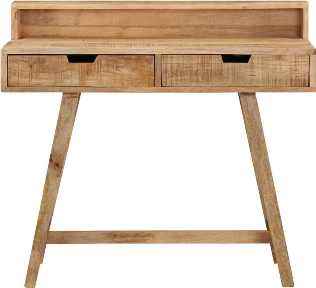 vidaXL Schreibtisch 100x45x90 cm Raues Massives Mangoholz