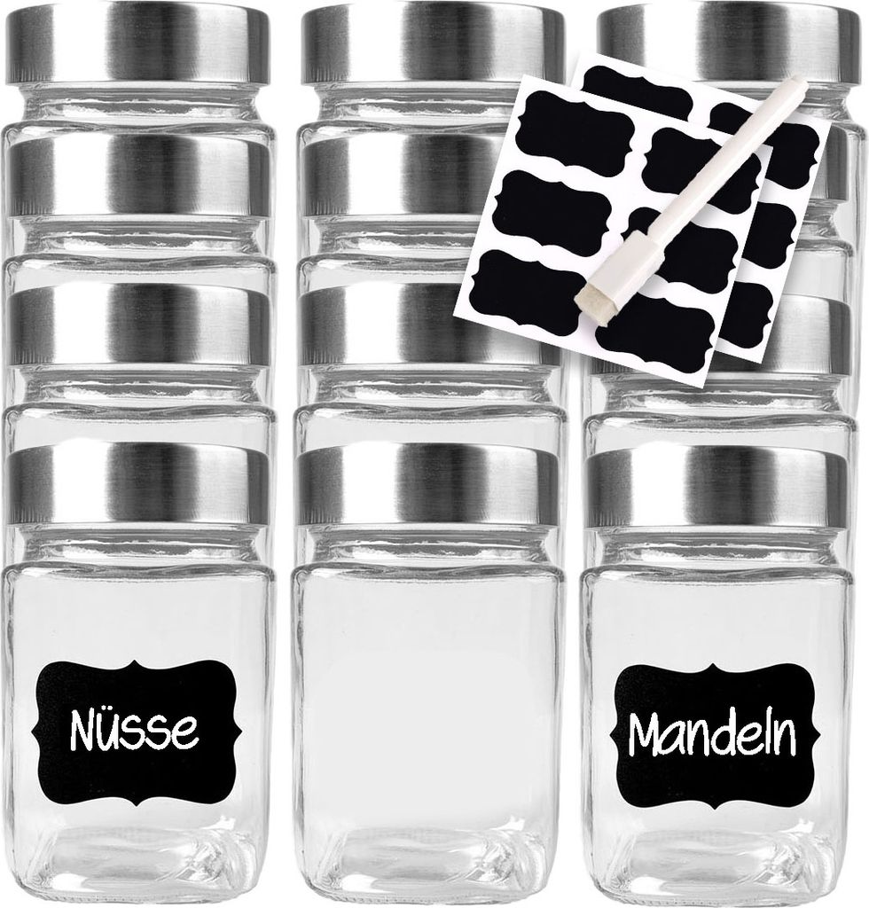 12x Vorratsgläser mit Deckel 300ml Vorratsdosen Produktbild 1