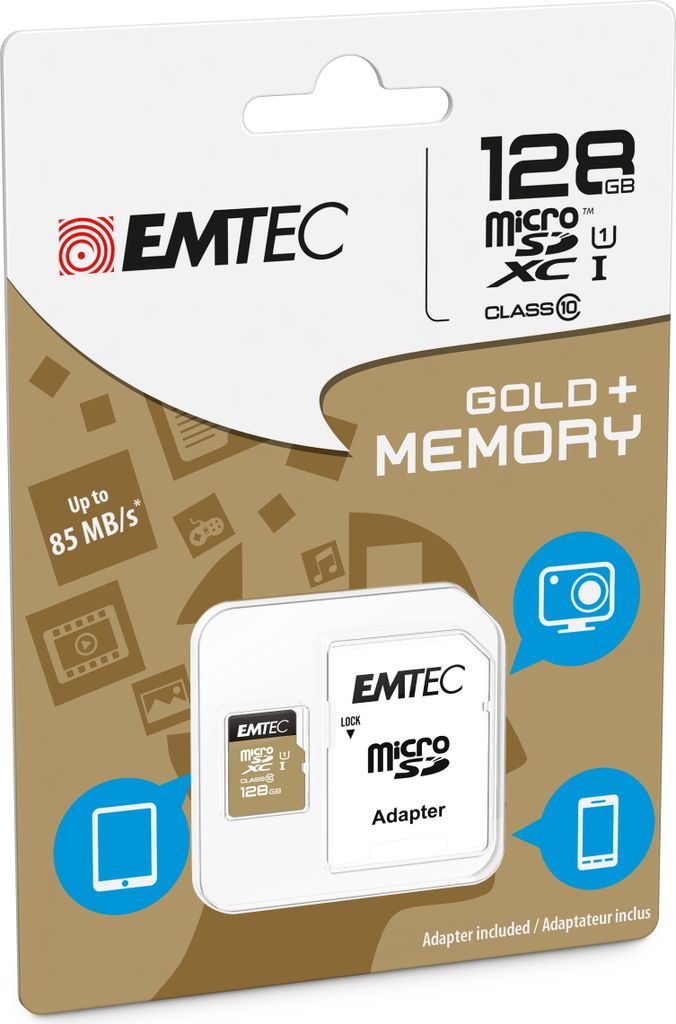 Emtec ECMSDM128GXC10GP MicroSD Card 128GB Emtec   SDXC Imagen del producto 