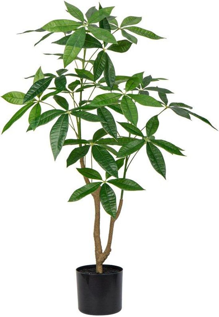 Unyqoos Kunstbaum 90 cm - Naturgetreue Glückskastanie für Wohn- und Büroräume, pflegeleicht und dekorativ