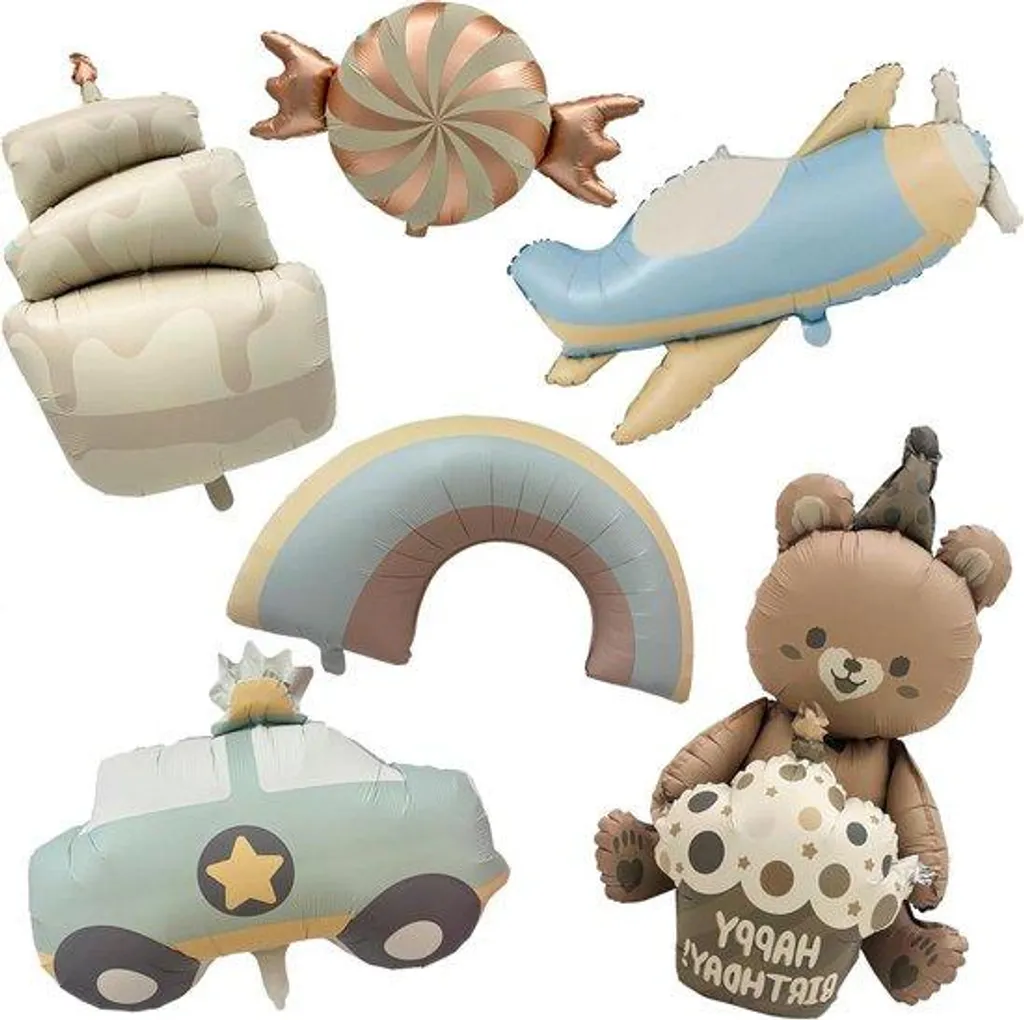 Déco Gâteau Anniversaire Arc-en-Ciel Fille et Garçon - Pack de 6 Pcs