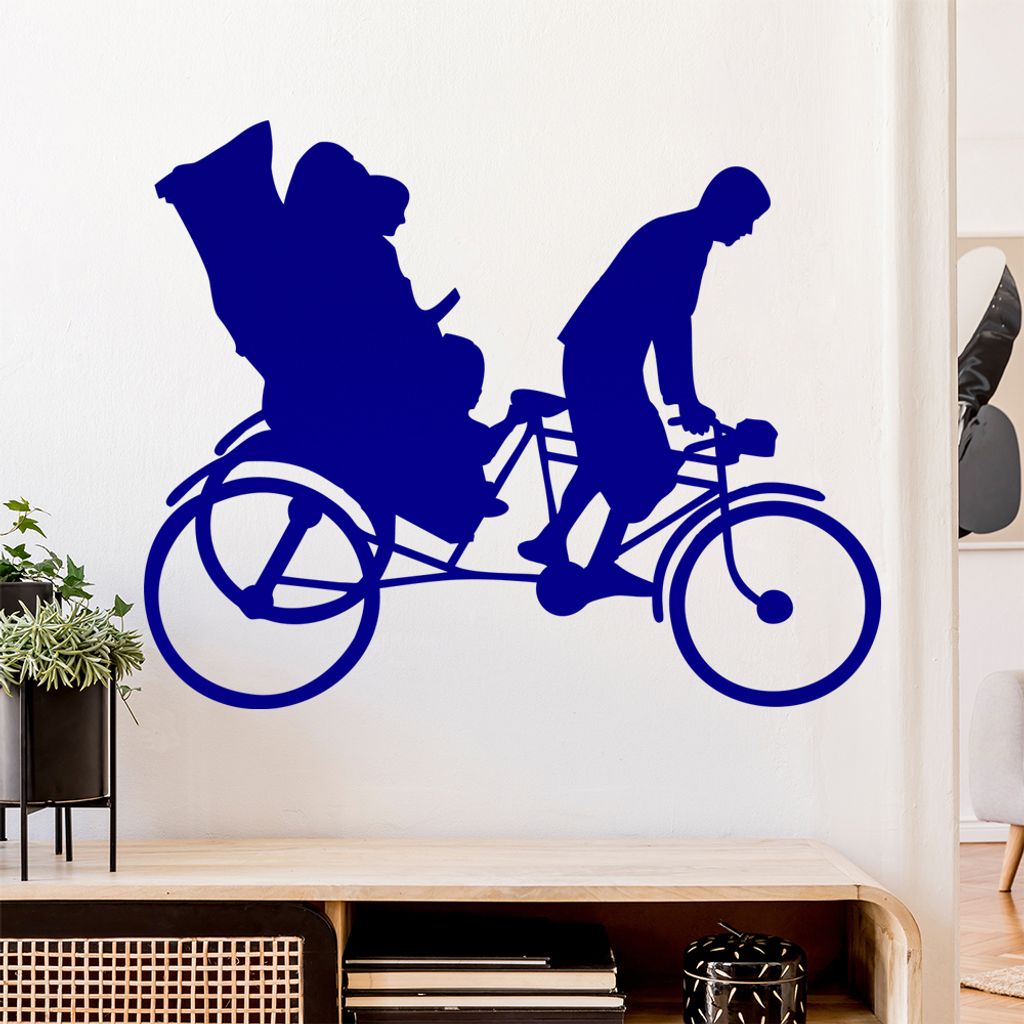 Fahrradrikscha Fahrer Dreirad Wandtattoo Wandaufkleber Wall Sticker - Dekoration, Küche, Wohnzimmer, Schlafzimmer, Badezimmer