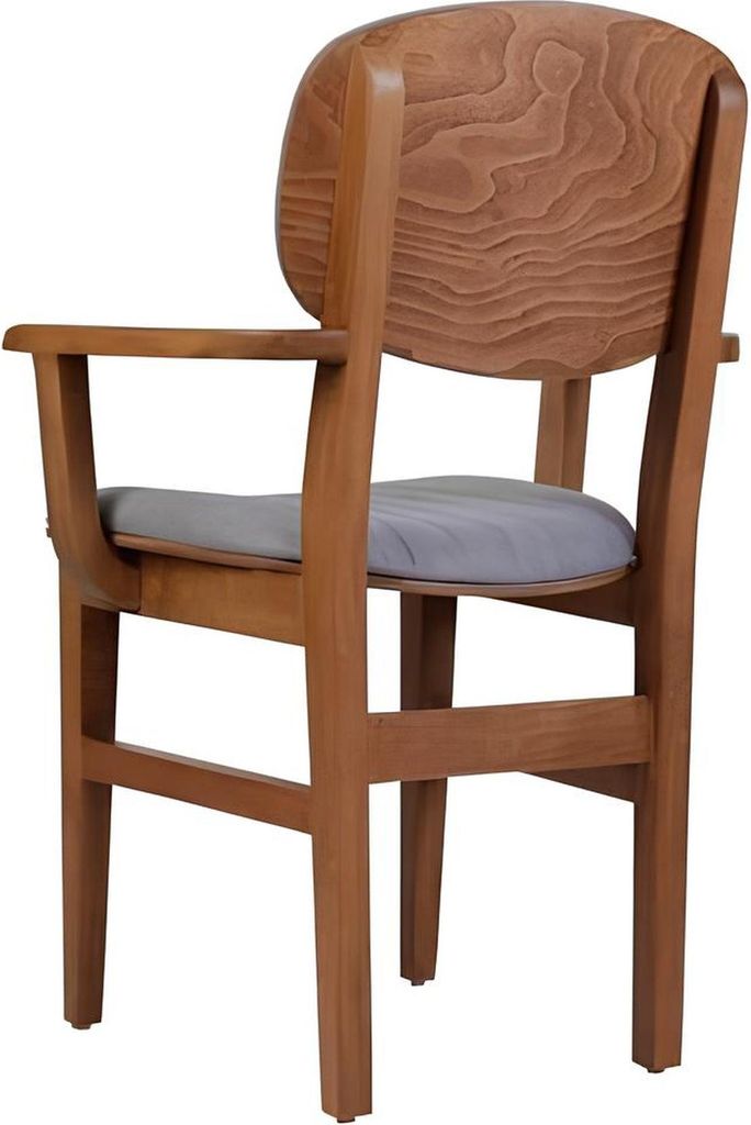 Grau Braun Holzstuhl Designer Stühle Luxus Esszimmer Armlehne Stuhl