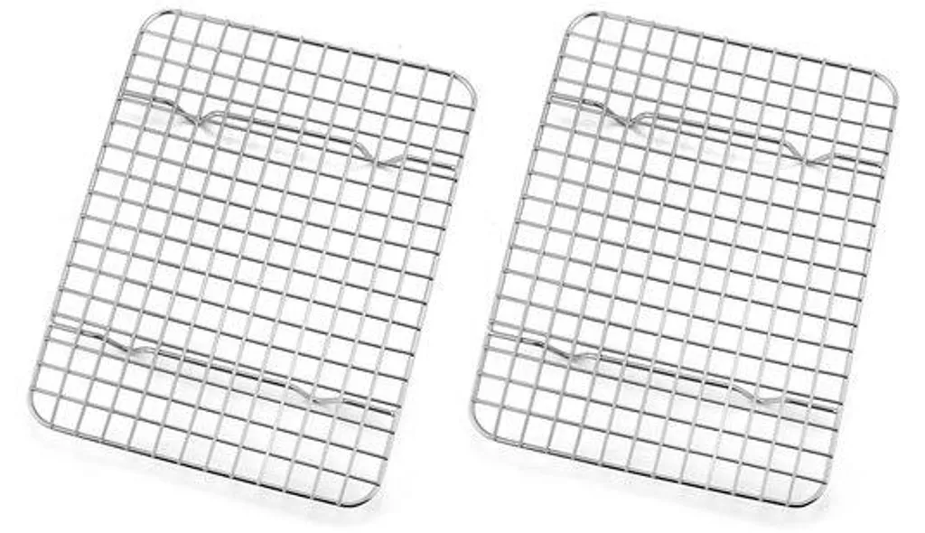 Lot de 2 grilles de cuisson inox 22 cm droites pour barbecue et cuisine