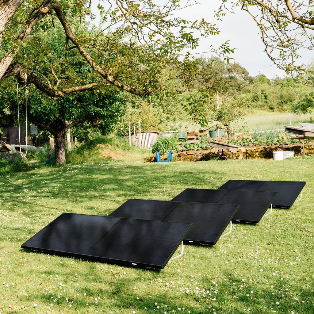 1800 Watt, Garten, Bifazial Komplettset, Balkonkraftwerk, Germany 20m Anschlusskabel, Hoymiles HiBattery 1920 AC, Hoymiles HMS-1800W