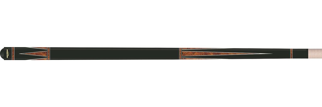 Billardqueue Motiv 3 aus Ahornholz zweiteilig 141 cm schwarz matt mit Holzgelenk