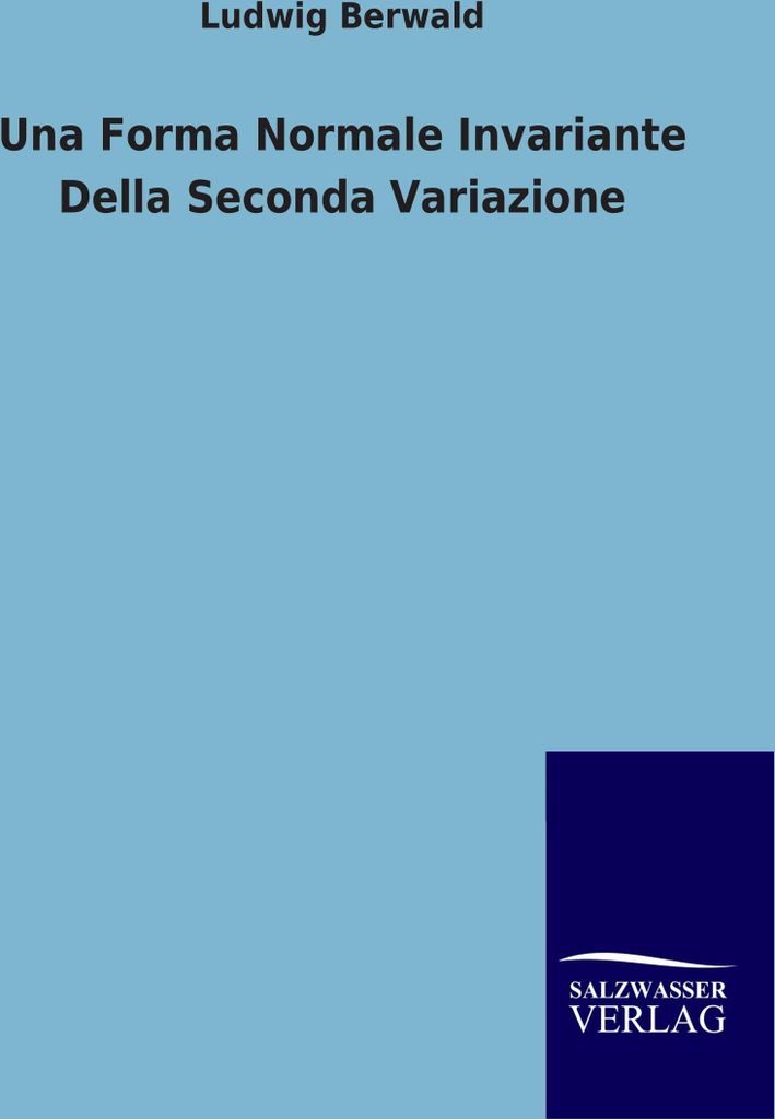 Una Forma Normale Invariante Della Seconda Variazione