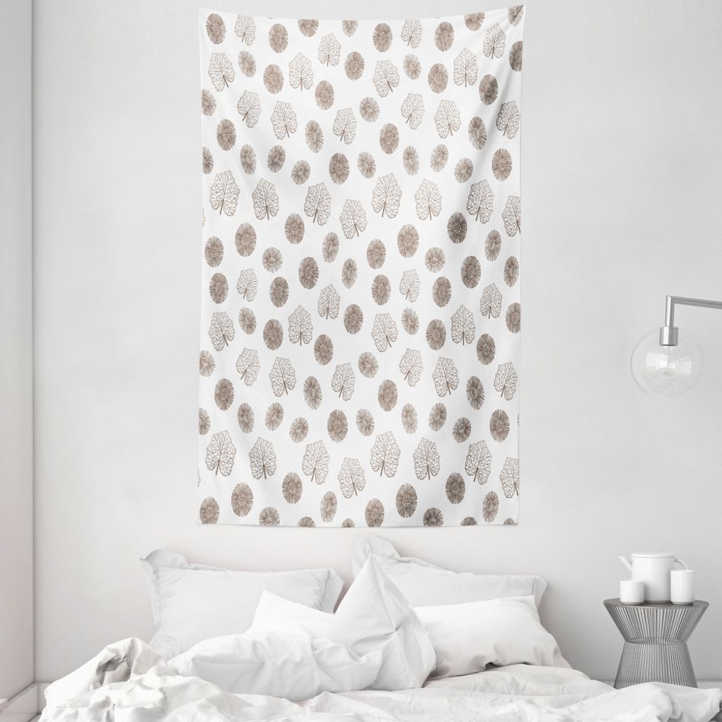 ABAKUHAUS Apotheker Wandteppich und Tagesdecke, Erdton Leaves aus Weiches Mikrofaser Stoff Waschbar ohne Verblassen Digitaldruck, 140 x 230 cm, Coc...