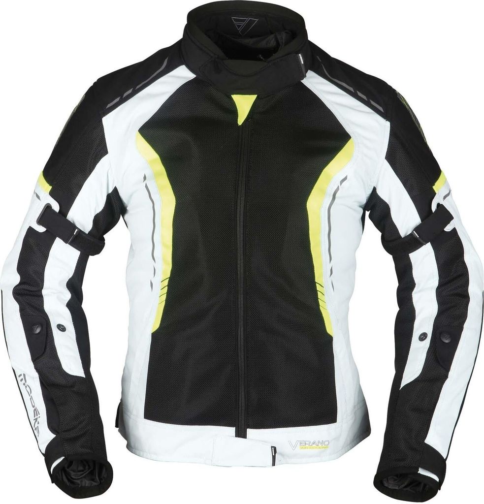 Modeka Khao Air Lady Textiljacke Damen schwarz/hellgrau/gelb 42