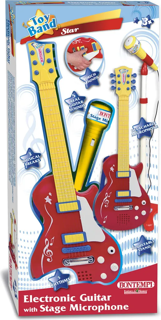 Guitare rock électronique avec microphone et amplificateur intégré noir