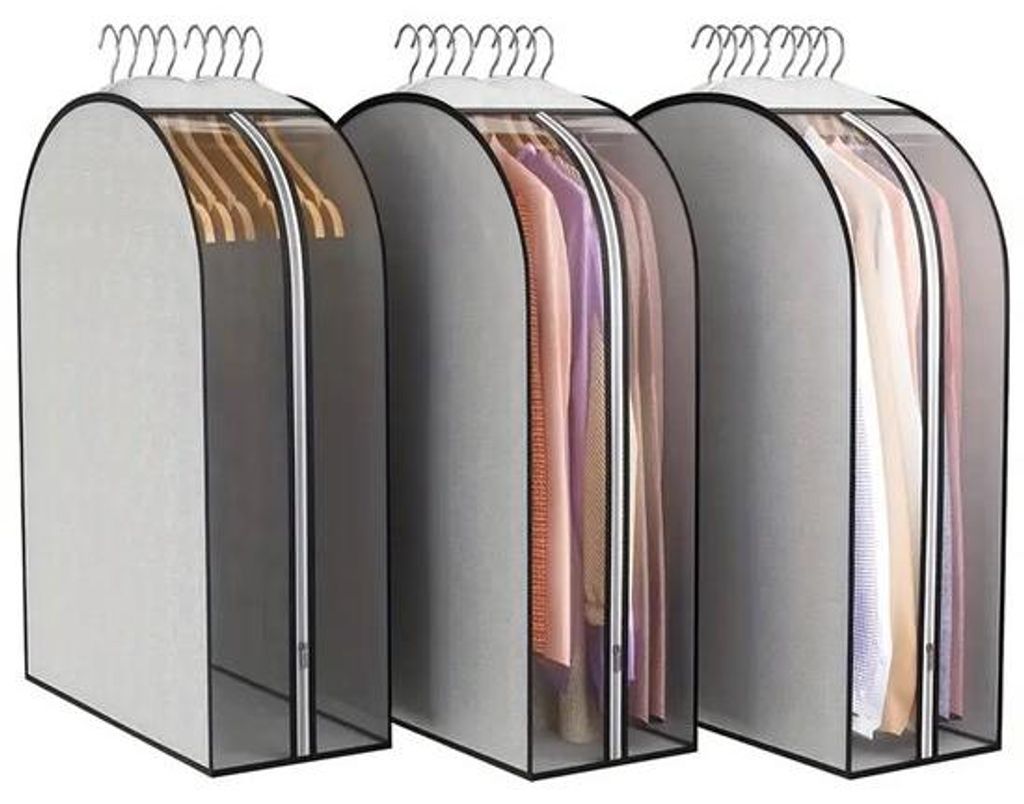 Transp. Garderobehoes, 3er-Pack, für offene Garderobe, transparent, für Jackett-Überwurf