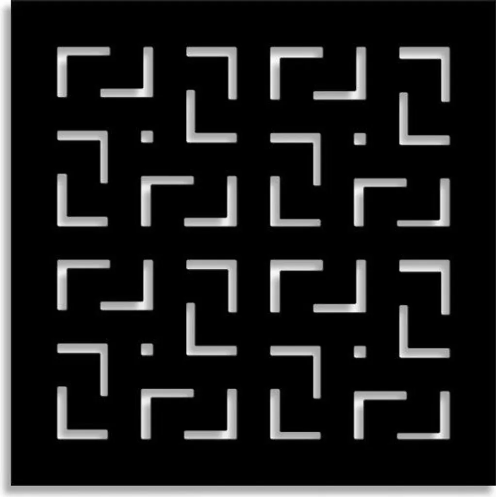 Pannello Parasole PVC Nero Labyrinth 48x48x1cm | Divisorio Traforato