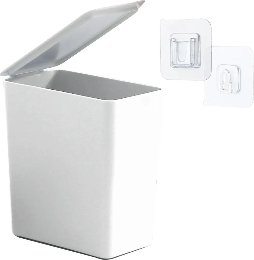 Mini poubelle de bureau 2L anti-encombrement - Petite corbeille ABS